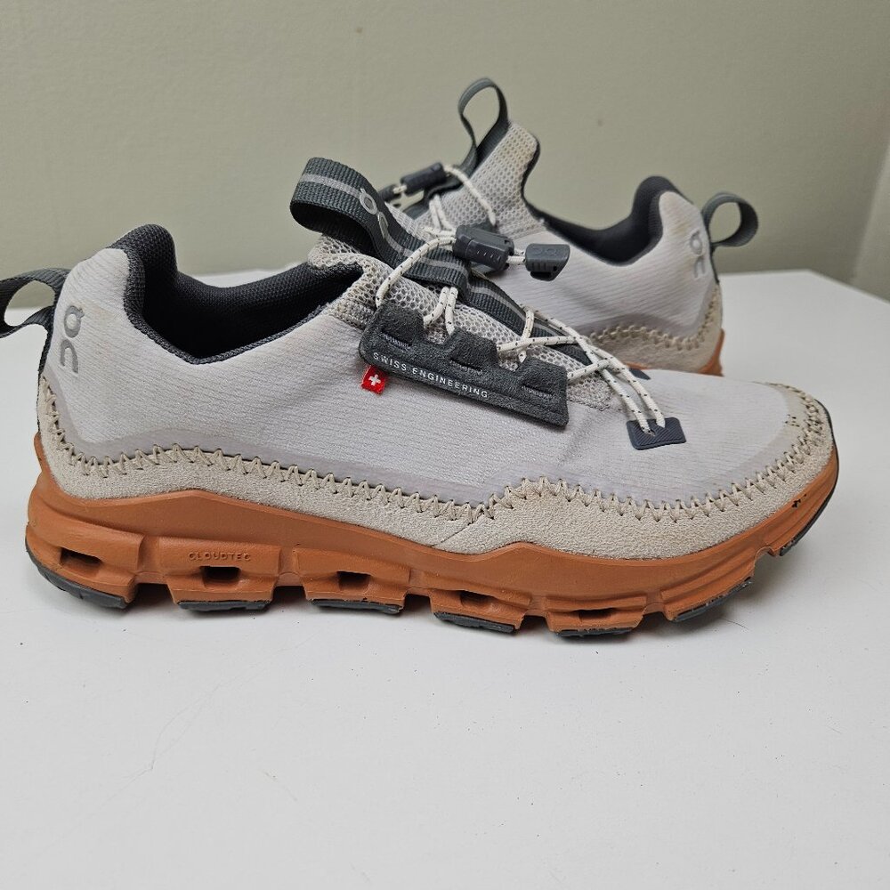 On Running Beige and Orange Cloudnova Sneakers
